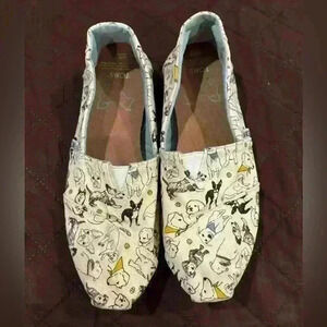 TOMS Dog Print Slip On Shoes Size 6.5